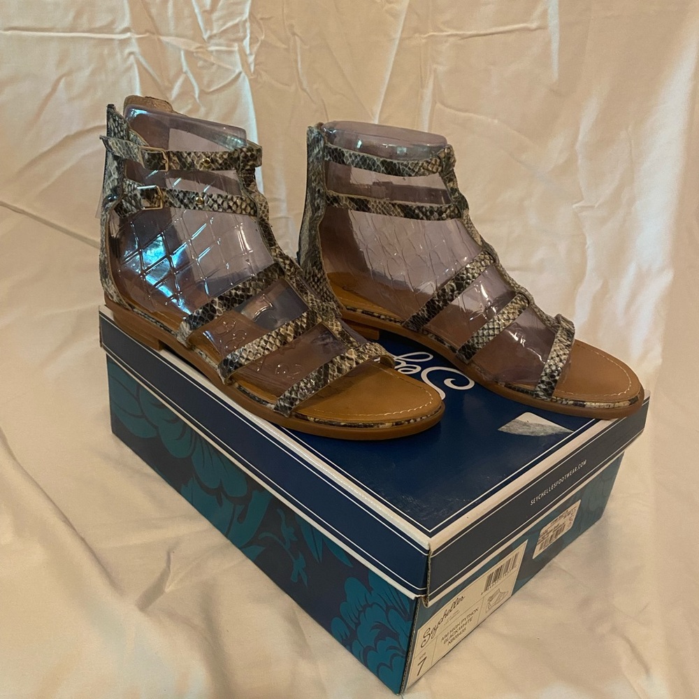 Snake skin gladiator style size 7